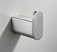 Porte-serviettes mural HONGDEC en acier inoxydable SUS304 nickel brossé, étagère à serviettes double niveau pour salle de bain