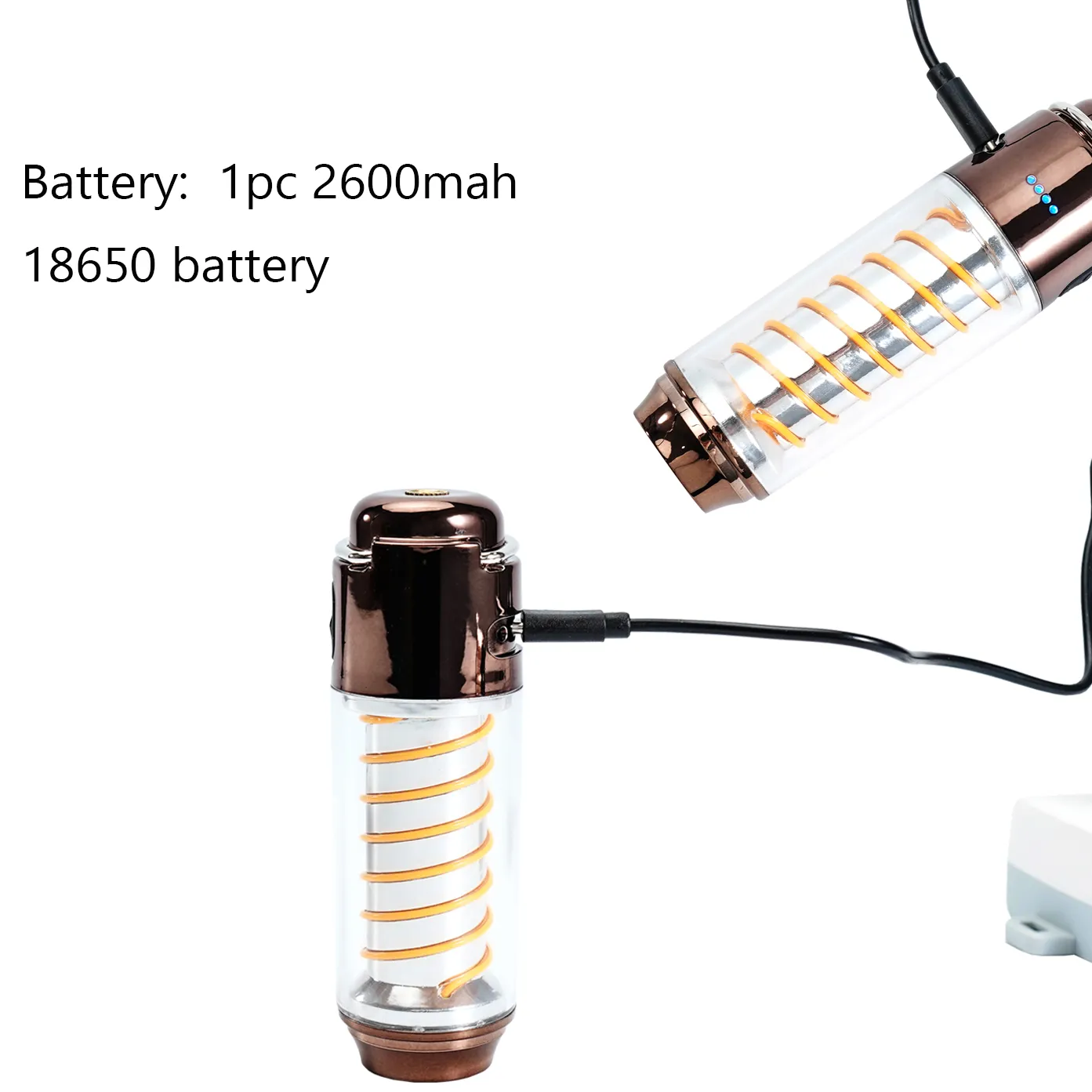日本製ズーム可能ハンドヘルドポータブルテントLEDキャンプ懐中電灯USB充電式キャンプライトパワーバンク & サイドライト付き