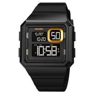 Skmei relógio digital masculino de pulso, relógio de pulso digital de silicone para homens impermeável de 50m 1877, relógio esportivo para homens