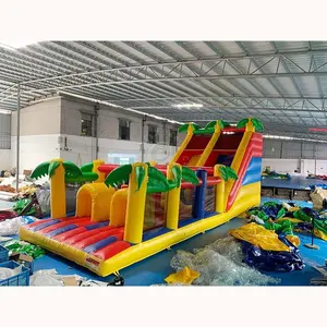 Parque de diversões inflável comercial túnel corrediça combinada campo de jogos inflável