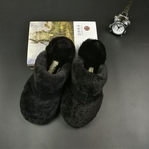 Pantoufles pelucheuses en <span class=keywords><strong>peau</strong></span> de <span class=keywords><strong>mouton</strong></span> véritable en laine, chaussure d'intérieur doux et pelucheuse, de maison, - Product Image 6