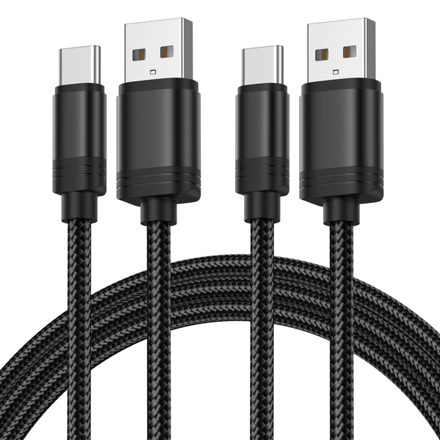 Schitec Wholesale Charging Cable 1m 2m 3m 2.4A Nylon Braided Aluminum Alloy USB Cable for Power Charge