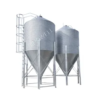 Silo-sistema de almacenamiento de alimentos para animales, contenedores de alimentación de 8 toneladas para aves de corral y ganado, para granja de pollos, silo de grano de alimentación