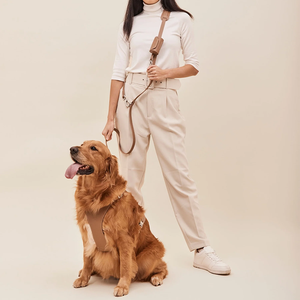 حبل للكلاب مخصص عالي الجودة جلد نباتي قابل للنقل وسادة كتف حرة اليدين للكلاب 2 - Product Image 5