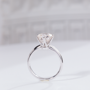 Anello <span class=keywords><strong>Solitario</strong></span> <span class=keywords><strong>di</strong></span> Tendenza con <span class=keywords><strong>Diamante</strong></span> Coltivato in Laboratorio, Oro Bianco 14K, 3 Carati D VS1, Taglio Brillante, Certificato IGI, per Fidanzamento - Product Image 4