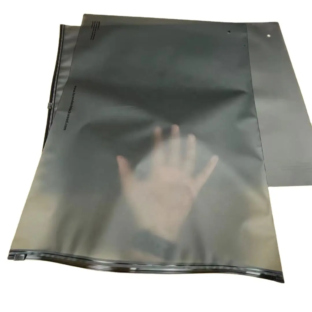 PE bagssziplock kemasan pakaian kustom Ldpe Plastik kosmetik bening Logo Frosted Zip kantong Plastik untuk pakaian
