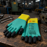 Gants de travail en latex XL, imperméables, de sécurité, avec poignets élastiques, doigts renforcés, usage général, construction, manutention