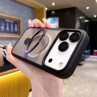 Étui de protection magnétique en TPU pour iPhone 17 Pro Max 16 Plus avec film de protection d'objectif et support pour appareil photo 14 13 12 14 15 Pro