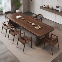 Ensemble plateau de table à thé en bois massif Wabi-Sabi - Meuble personnalisable pour salon, bureau à domicile, inspiré du zen, pour la préparation du thé