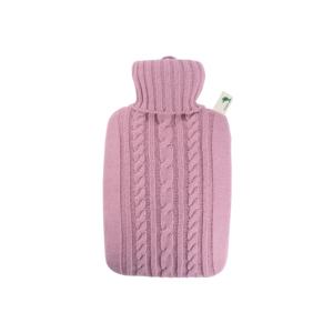 Bolsa de Agua Caliente Hugo Frosch 1.8l con Funda Tejida Rosa Pastel - Product Image 1