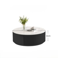 Table basse italienne haut de gamme en bois massif design léger et luxueux pour l'intérieur Table à thé de rangement pour petit appartement et salon