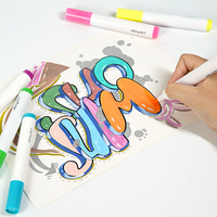 Stylo de peinture textile permanente de couleur assortie OEM/ODM, pointe fine, marqueur textile, lot de 6 stylos marqueurs textiles