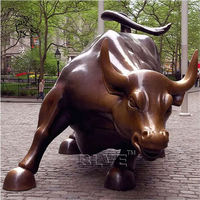 BLVE, decoración de jardín al aire libre, estilo europeo, tamaño real, figura de Animal de Metal, estatua de ganado de cobre, escultura de toro de bronce