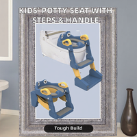Chaise de siège d'entraînement de toilette PP pour enfants avec poignée rembourrée antidérapante large escabeau échelle pour l'apprentissage de la propreté