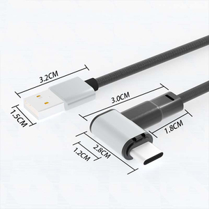 2m 3 mét 5M USB Để Loại C 240W nhanh chóng sạc USB C Cáp Nylon bện 6 ft Kim Loại Đầu 90 Độ góc Cáp dữ liệu - Product Image 3