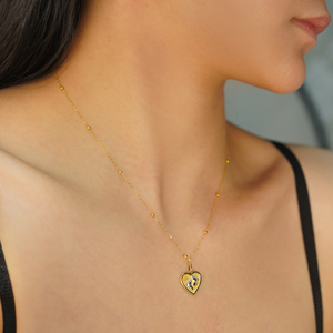 Collar con Colgante de Corazón de Oro Sólido de 18K PCX con Cadena con Dijes de Huellas de Bebé, Regalo <span class=keywords><strong>para</strong></span> Mamá Recién Embarazada, Joyería <span class=keywords><strong>para</strong></span> el Día de la Madre, Regalo <span class=keywords><strong>para</strong></span> Bebé o Niño - Product Image 6
