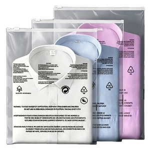 Portable PE Plastic Zipper Pouch, clear See Through Garment Bag, Moisture Barrier for Travel <b>Clothes</b> Sorting Bag - Product Image 1