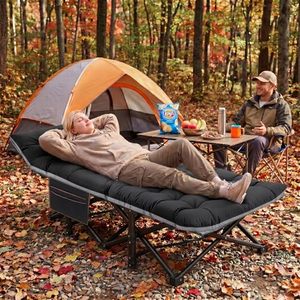 Tempat Tidur Lipat Portabel, Ranjang Lipat untuk Berkemah, Ranjang Lipat Dua Lapis Bahan Oxford, Tempat Tidur Perjalanan Portabel untuk Rumah, Kantor, Tidur Siang, dan Pantai Luar Ruangan - Product Image 5