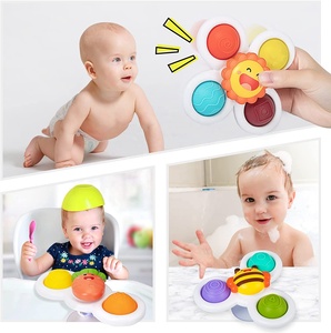Vente chaude Spinning Dimple Sensory Fidget Jouets De Bain 3 PCS Pop up Ventouse Spinner Jouets pour Bébés Jouets De Bain - Product Image 2