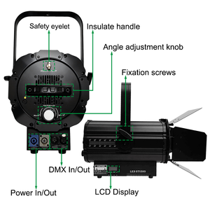 Igracelite 200W/400W LED RGBAL Zoom Fresnel Luce da Studio per Chiesa e Palcoscenico Teatrale - Product Image 5