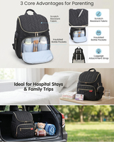 Sac à dos de maternité pour bébé, sac de voyage résistant à l'eau, sac de maman, sac de voyage pour bébé avec étui pour sucette