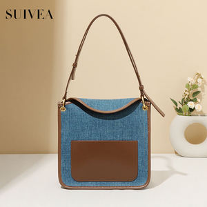 กระเป๋าแฟชั่นผู้หญิงดีไซน์เฉพาะกลุ่มกระเป๋าผ้ายีนส์ตะวันตกแบบเรียบง่ายแนววินเทจ - Product Image 1