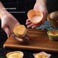 Moule à gâteau en silicone, moule à muffins, ustensiles de cuisson antiadhésifs, formes cœur, étoile, fleur, ronde, outils pour cupcakes et gâteaux