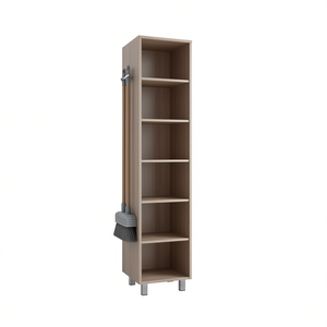 Armoire de rangement à cinq étagères Bacoa avec supports pour balais, solution de rangement pour la cuisine - Product Image 1
