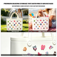 Bolso de Mano Impermeable de EVA, Ligero, con Bloques de Color, Lavable, con Parte Superior Abierta, Bolso de Hombro para Toda Temporada