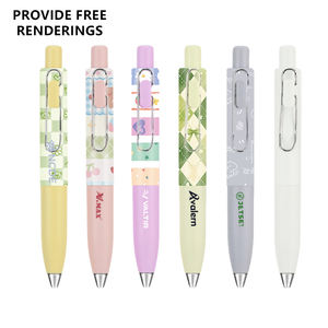 Papeterie <span class=keywords><strong>Kawaii</strong></span>, impression de logo personnalisé, design macaron, stylo gel promotionnel en plastique, encre noire 0,5 mm, impression UV, laminage personnalisé - Product Image 1