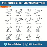Système de fixation de tuiles solaires sur mesure pour panneaux photovoltaïques résidentiels, support réglable en SUS304 avec kit de rail en aluminium