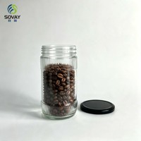 Stoples Kaca Bening Tinggi Berbentuk Lurus 600ml, Mulut Lebar dengan Tutup Ulir untuk Makanan Kering di Dapur, Kemasan Ritel Komersial