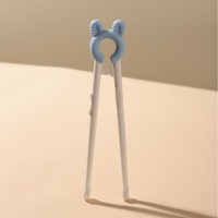 Baguettes d'apprentissage automatiques antidérapantes pour enfants, motif lapin et ours mignon, design frais et amusant pour l'apprentissage et l'entraînement à la consommation