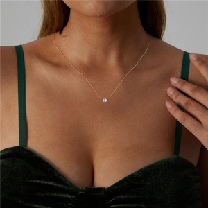 Colar de Zircônia Redonda em Ouro 18k - Corrente Ajustável +CM, Pingente <span class=keywords><strong>Floral</strong></span> Elegante, Joia Feminina Única Mais Vendida - Product Image 6
