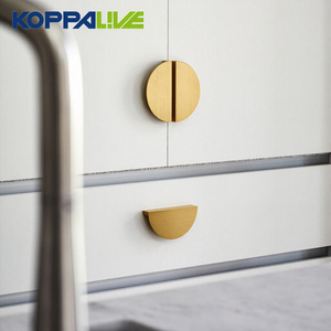 Tiradores de Gabinete Lineales de Latón Sólido Martillado, 32mm 64mm 150mm, Dorados, con Diseño de Media Luna para Cajones de Cocina - Product Image 2