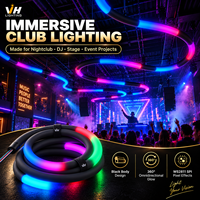 D25 Noir 360 °   Tube LED à pixels adressables SPI RGB Neon Flex 24V WS2811 pour éclairage de divertissement de bar KTV