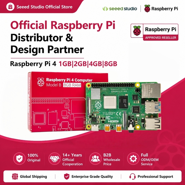 Seeedstudio Raspberry Pi 4 8gb Raspberry Pi 4 Model B 1GB 2GB 4GB 8GB Mini PC 64-bit 1.5GHz Quad-core Processor 4K Wholesale