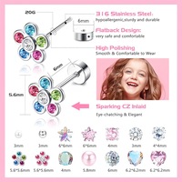 HWASAN Ensemble de clous d'oreille en acier inoxydable de haute qualité pour femmes, motif cœur, en stock