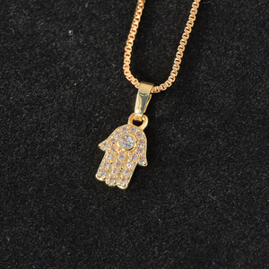 <span class=keywords><strong>Collana</strong></span> Etnica Boho Personalizzata <span class=keywords><strong>con</strong></span> <span class=keywords><strong>Mano</strong></span> <span class=keywords><strong>di</strong></span> <span class=keywords><strong>Fatima</strong></span> e Occhio del Diavolo, Ciondolo Amuleto <span class=keywords><strong>con</strong></span> Zirconi, Placcato Oro e Argento per Donne - Product Image 2