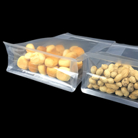 Kustom dicetak harga murah kantong berdiri kantong plastik ritsleting delapan tepi disegel tas bawah datar untuk kacang