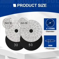 Disque de polissage et de meulage diamanté brasé sous vide de 100 mm (4 po) – Outil abrasif pour marbre, granit et béton