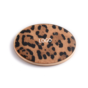 Custom Personalized <b>Small</b> Round Leopard Print Hot Stamping Golden Single-Sided Vanity Makeup Pocket <b>Mirror</b> with Customer Logo - Product Image 4