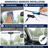 Antenne radio électronique de pare-brise pour voiture, fixation sur verre, antenne de véhicule avec câble, connecteur mâle, base adhésive, OEM personnalisé pour auto et SUV
