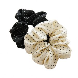 Élastique à cheveux en tissu 13 cm, motif pois rouges, avec nœud, pour queue de cheval, idéal pour les étudiantes et jeunes filles - Product Image 1
