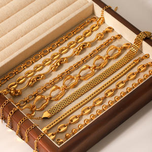 Bracelet en acier inoxydable plaqué or 18 carats 316L avec chiffres romains, petit carré, <span class=keywords><strong>papillon</strong></span>, bracelet cubain - Product Image 2