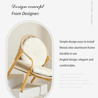 Chaise de jardin portable légère en aluminium et rotin PE Meiqi Guoke au design moderne - Durable, imperméable et écologique pour l'extérieur