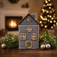 Lampe aromatique en céramique verte Cottage, brûleur d'huile parfumée, support décoratif pour usage intérieur, cadeau pour la maison