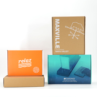 Paquete plano de cartón corrugado con logotipo personalizado impreso troquelado plegable Kraft Mailer Personalice su propia caja