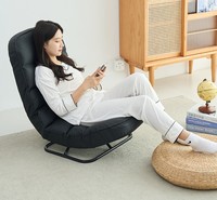 Fauteuil pivotant en tissu à technologie sans lavage, inclinable, rotatif et transformable en lit, petit canapé de balcon pour une personne, idéal pour la sieste, canapé paresseux