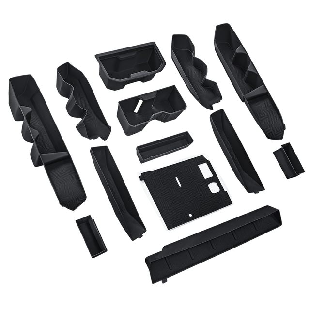 13 - Piece Black Silicone Interior Trim Set, Customizable & Durable. Ideal for 2024-2025 4rd Gen Tacoma Truck Modifications